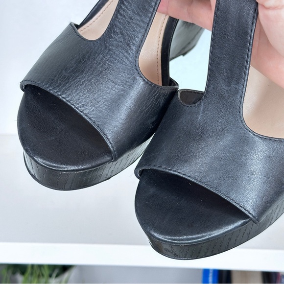 Vince camuto black wood wedge platform sandles  size 8.5 - Picture 8 of 8